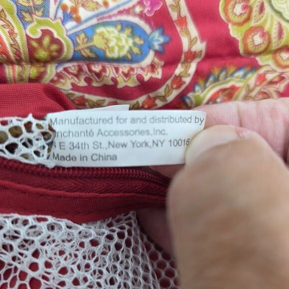 Unbranded Wear Me/Wash Me Lingerie Swim Bag Red Trim Snap Zipper Close Floral - Picture 8 of 15